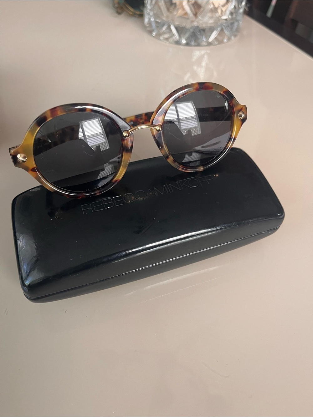 Rebecca Minkoff Tortoiseshell Round Sunglasses - Brown/Black